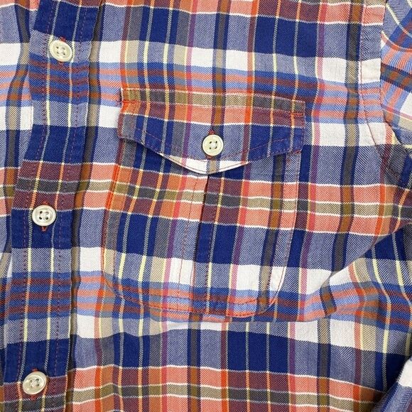 Gap Kids Plaid Flannel Double Pocket Shirt Western Lightweight Cotton LS Boys L - Picture 4 of 8